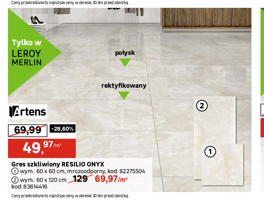 Gres szkliwiony resilio onyx 60 x 120 cm picture