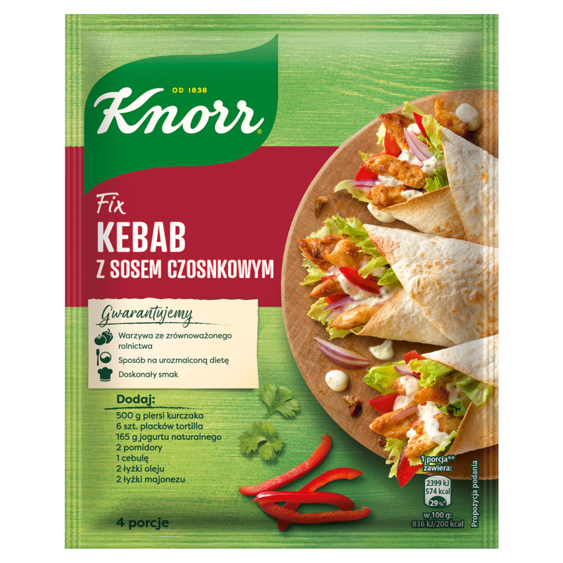 KEBAB Z SOSEM CZOSNKOWYM